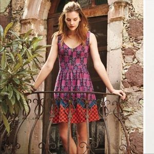 Anthropologie Maeve Amapola Print Flare Dress